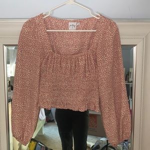 Long sleeve square neck princess Polly blouse
